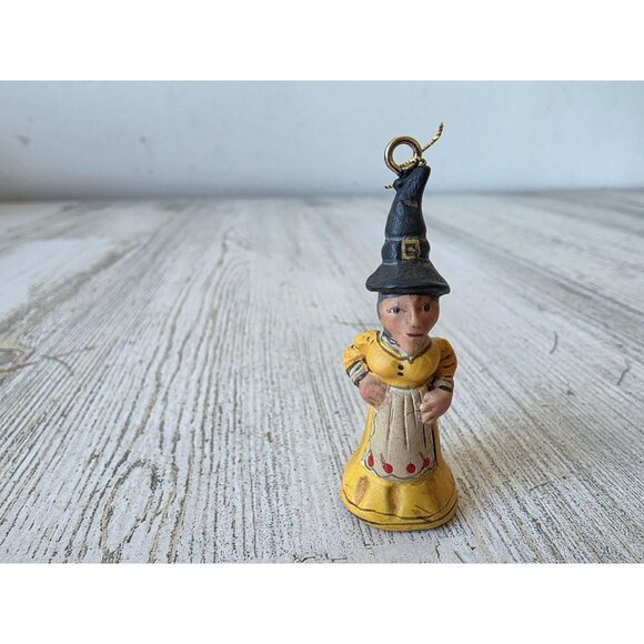 Dept 56 polliwoggs witch mini ornament Halloween shabby chic vintage tree - Picture 1 of 7